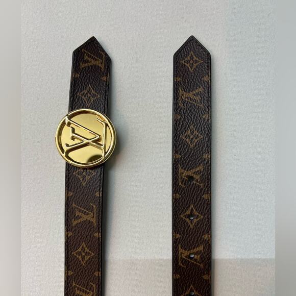 NWT LOUIS VUITTON LV Circle 25mm Reversible Belt M0054U EU90